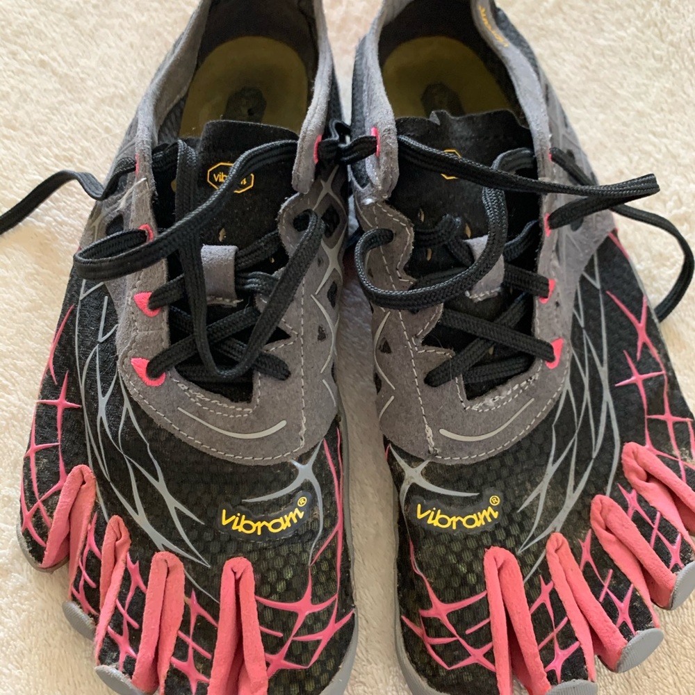 Women’s pink, grey and black vibram